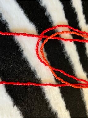 BEACHY BOHEMIAN Red Seed bead belly bracelet body jewelry harness